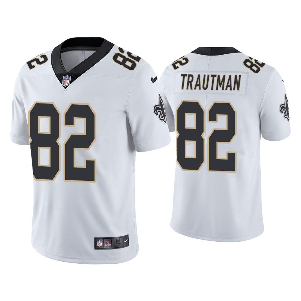 Men New Orleans Saints 82 Adam Trautman Nike White Limited NFL Jersey